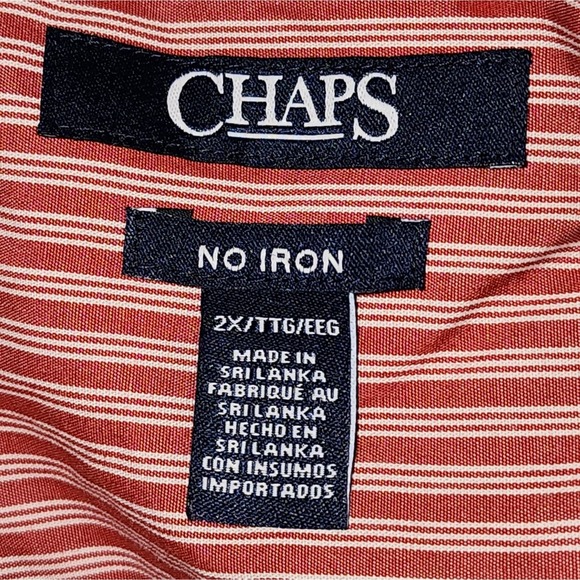 Chaps 100%‎ cotton floral button down no iron shirt plus size 2X - Picture 5 of 6